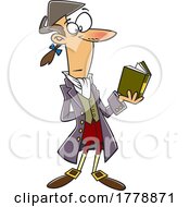 Cartoon Ichabod Crane Reading A Book by toonaday