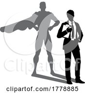 Superhero Business Man With Super Hero Shadow
