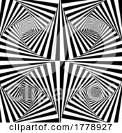 Abstract Optical Illusion Background In Black And White by KJ Pargeter