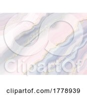 Poster, Art Print Of Pastel Hand Painted Watercolour Background With Gold Glitter