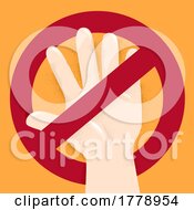 Poster, Art Print Of Hand Kid Not Allowed Stop Sign Illustration