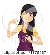 Teen Girl Cut Finger Cooking Apron Illustration