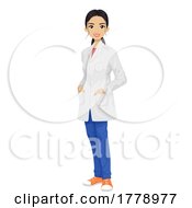 Poster, Art Print Of Teen Girl South East Asian Lab Gown Illustration