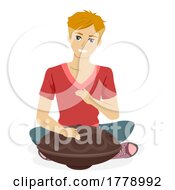Teen Guy Play Steel Hand Pan Illustration
