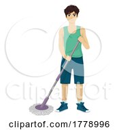 Teen Guy Mop Illustration