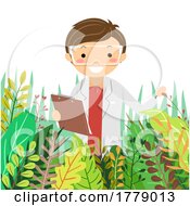 Poster, Art Print Of Stickman Teen Guy Plants Chart Illustration