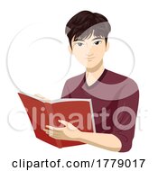 Teen Guy Asian Read Book Illustration by BNP Design Studio #COLLC1779017-0148