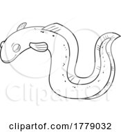 Cartoon Black And White Eel by Hit Toon