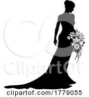 Poster, Art Print Of Bride Bridal Wedding Dress Silhouette Woman Design