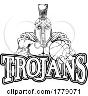 Poster, Art Print Of Spartan Trojan Basketball Sports Mascot