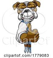 Bulldog Mascot Plumber Mechanic Handyman Worker