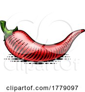Pepper Vegetable Vintage Woodcut Illustration
