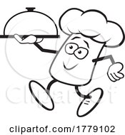 Poster, Art Print Of Cartoon Chef Hat Mascot With A Cloche