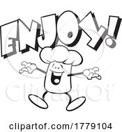 Cartoon Chef Hat Mascot With Enjoy Text by Johnny Sajem