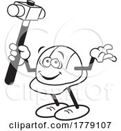 Poster, Art Print Of Cartoon Hardhat Mascot Holding A Sledgehammer