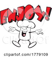 Cartoon Chef Hat Mascot With Enjoy Text