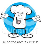 Cartoon Chef Hat Mascot Over A Blue Circle