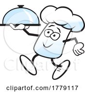 Poster, Art Print Of Cartoon Chef Hat Mascot With A Cloche