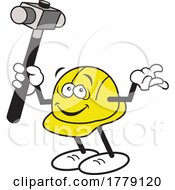 Poster, Art Print Of Cartoon Hardhat Mascot Holding A Sledgehammer