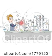 Cartoon Science Experiment Going Wrong by Alex Bannykh