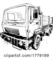Poster, Art Print Of Black And White Tipper Truck