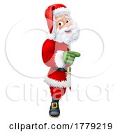 Poster, Art Print Of Cartoon Santa Claus Father Christmas Peeking Sign