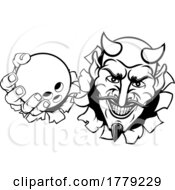 Devil Ten Pin Bowling Ball Sports Mascot Cartoon by AtStockIllustration