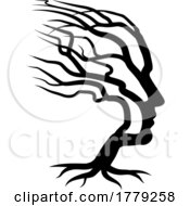 Poster, Art Print Of Optical Illusion Man Face Tree Silhouette