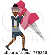 Poster, Art Print Of Black Business Woman And Map Pin Tack Concept