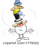 Cartoon Moodie Wearing Many Hats