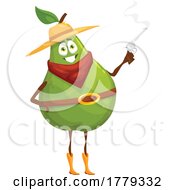 Cowboy Avocado Food Mascot Character