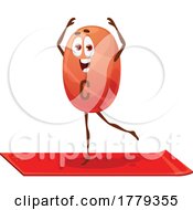 Poster, Art Print Of Ascorbic Acid Vitamin C Micronutrient Mascot Doing Yoga