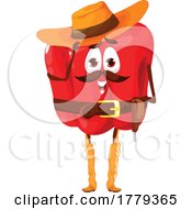 Poster, Art Print Of Cowboy Red Bell Pepper Food Mascot Character