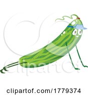 Yoga Cucumber Food Mascot Character by Vector Tradition SM