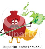 Pomegranate Food Mascot Character by Vector Tradition SM