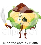 Poster, Art Print Of Pirate Cauliflower Food Mascot Character
