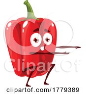 Poster, Art Print Of Yoga Red Bell Pepper Food Mascot Character