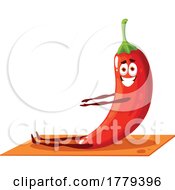 Poster, Art Print Of Yoga Red Chili Pepper Food Mascot Character