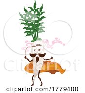 Wizard Daikon Food Mascot Character by Vector Tradition SM