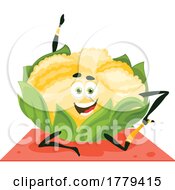 Yoga Cauliflower Food Mascot Character