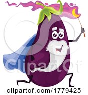 Poster, Art Print Of Eggplant Food Mascot Character