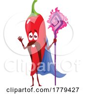 Poster, Art Print Of Wizard Red Chili Pepper Food Mascot Character