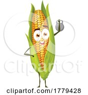 Poster, Art Print Of Corn Food Mascot Character Working Out