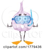 Snorkeling Garlic Food Mascot Character