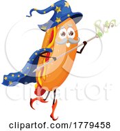 Poster, Art Print Of Wizard Hot Dog Food Mascot Character