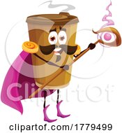 Poster, Art Print Of Wizard Take Away Coffee Food Mascot Character