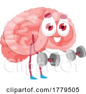 Brain Mascot Character Working Out