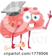 Poster, Art Print Of Brain Mascot Character Graduate
