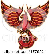 Poster, Art Print Of Phoenix Bird With An Orange Outline