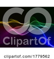 Poster, Art Print Of 3d Abstract Background With Rainbow Coloured Flowing Particle Waves